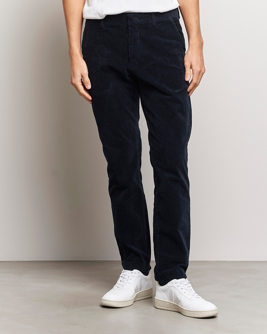 Homme |  | NN07 | Theo Regular Fit Corduroy Chinos Navy Blue