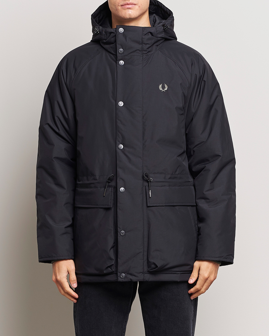 Fred Perry Padded Zip Through Parka Black