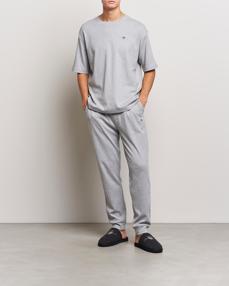Homme | Peignoirs Et Pyjamas | GANT | Premium Loungewear Set Grey Melange