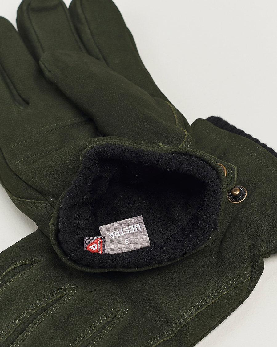 Homme |  | Hestra | Bergsvik Primaloft Lined Nubuck Glove Bottle Green