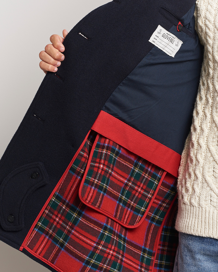 Homme | Manteaux Et Vestes | Gloverall | Churchill Long Reefer Peacoat Navy Royal