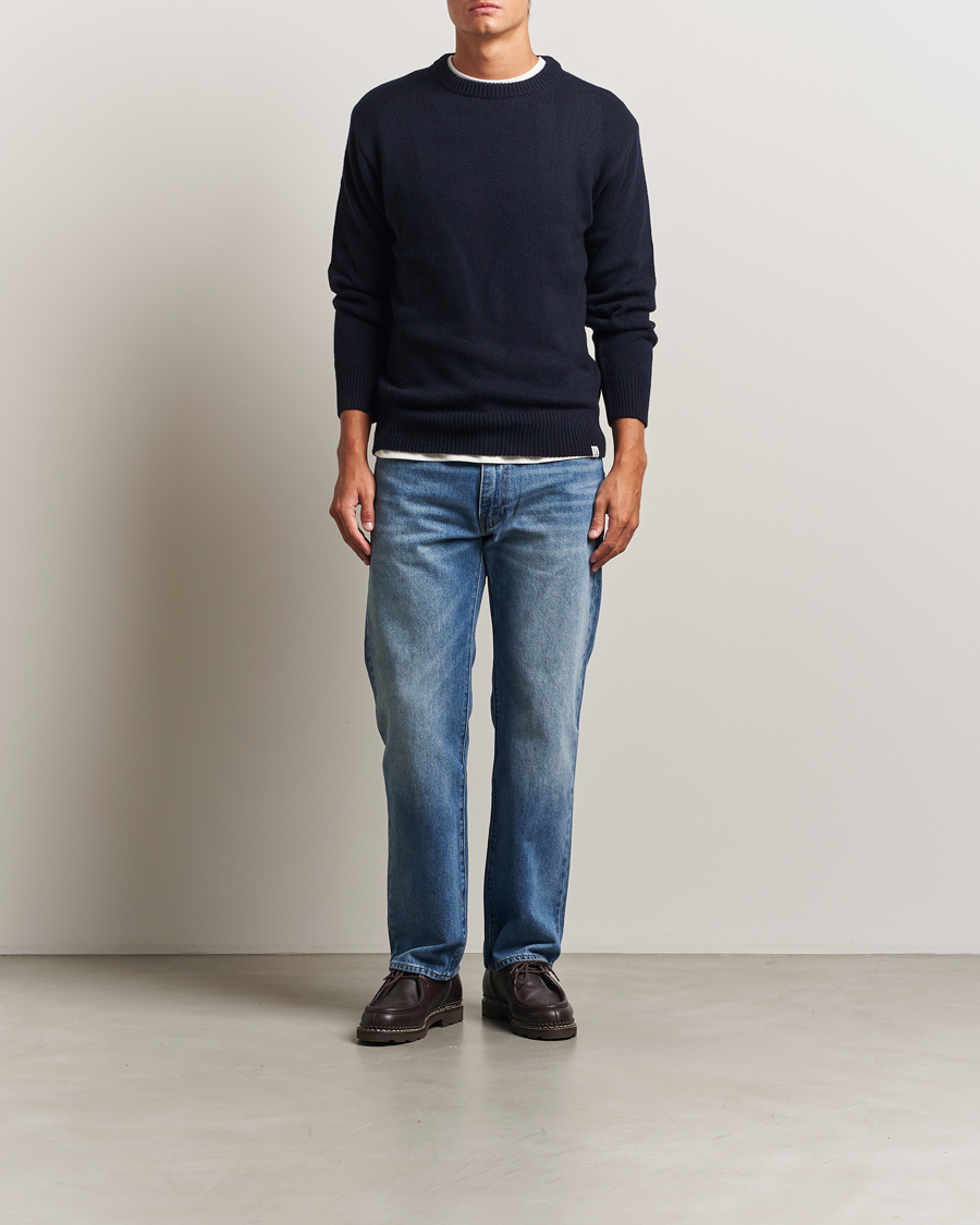 Homme | Pulls Et Tricots | Merz b. Schwanen | Merino/Cashmere Knitted Sweater Dark Navy
