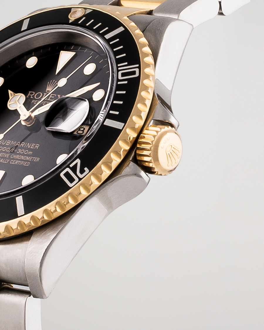Homme | Rolex Pre-Owned Submariner 16613 Oyster Perpetual Two Tone Black Steel Black | Rolex Pre-Owned | Submariner 16613 Oyster Perpetual Two Tone Black Steel Black