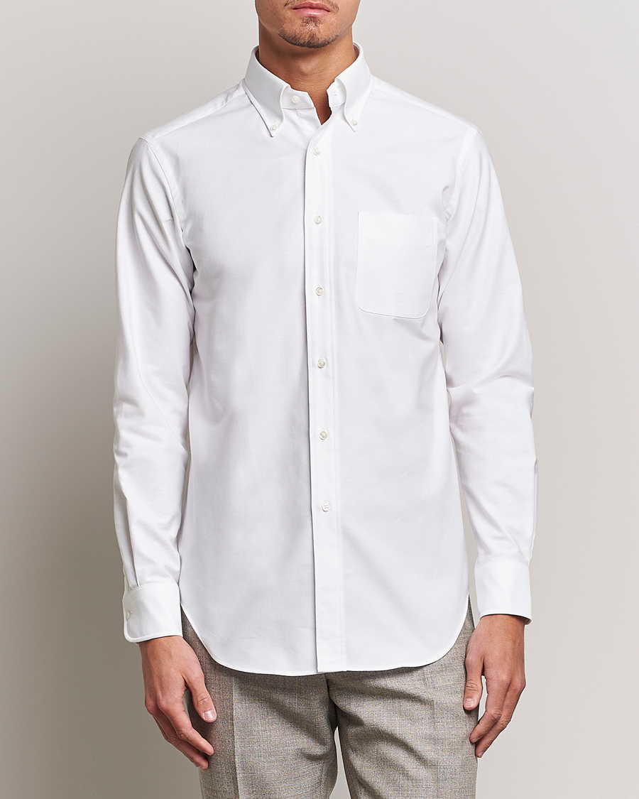 Kamakura Shirts Slim Fit Oxford Button Down Shirt White