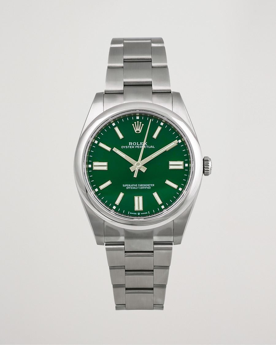 Rolex Pre Owned Oyster Perpetual 41 Green Steel