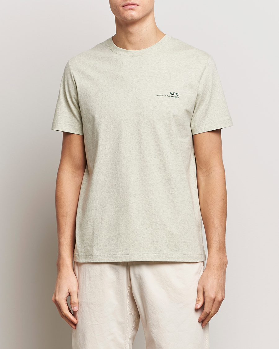 A.P.C. Item T Shirt Vert Pale Chine Acheter A.P.C. CareOfCarl.fr