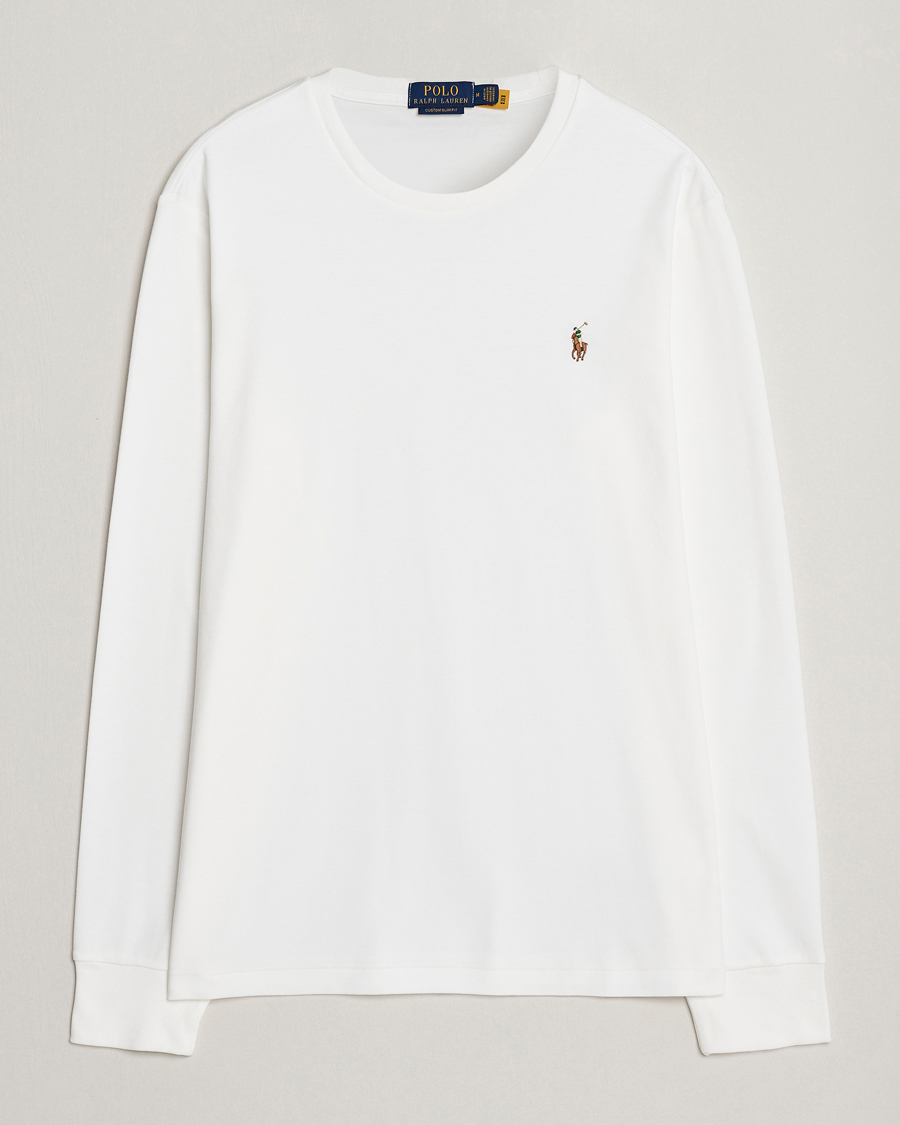 Polo Ralph Lauren Luxury Pima Cotton Long Sleeve T-Shirt White - Acheter Po