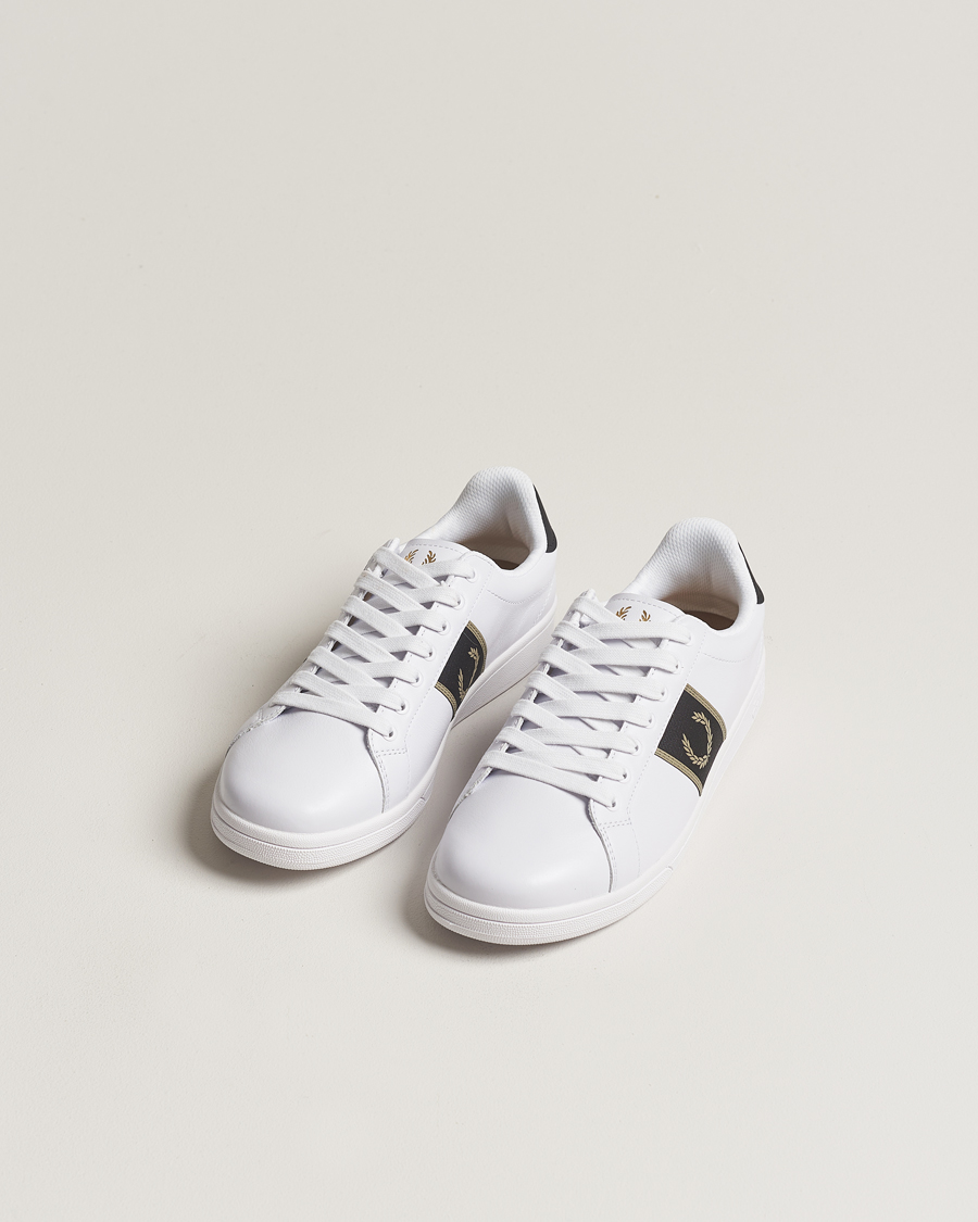 Homme |  | Fred Perry | B721 Leather Sneaker White/Warm Grey