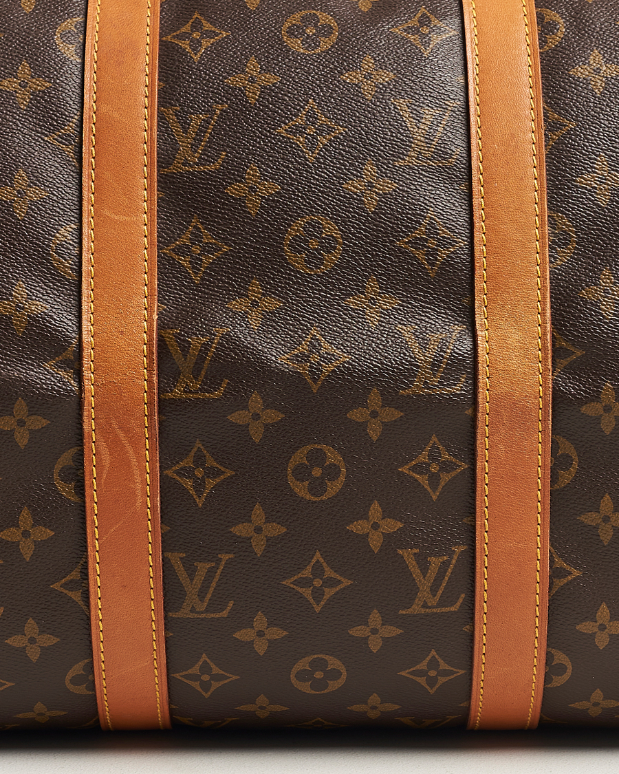 Vintage Louis Vuitton Natural Keepall Trevi Vachetta Leather Adjustable  Logo S