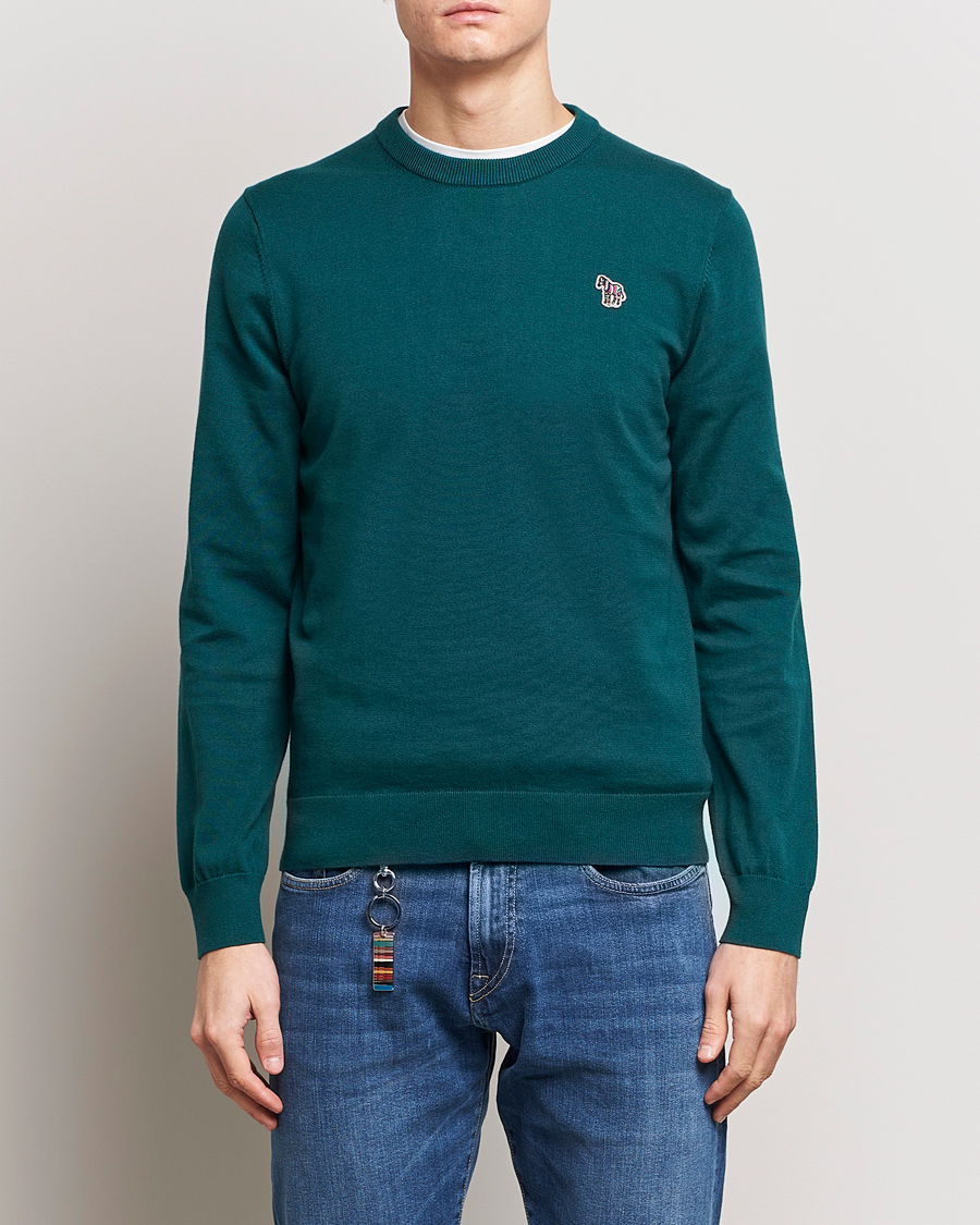 Homme |  | PS Paul Smith | Zebra Cotton Knitted Sweater Dark Green