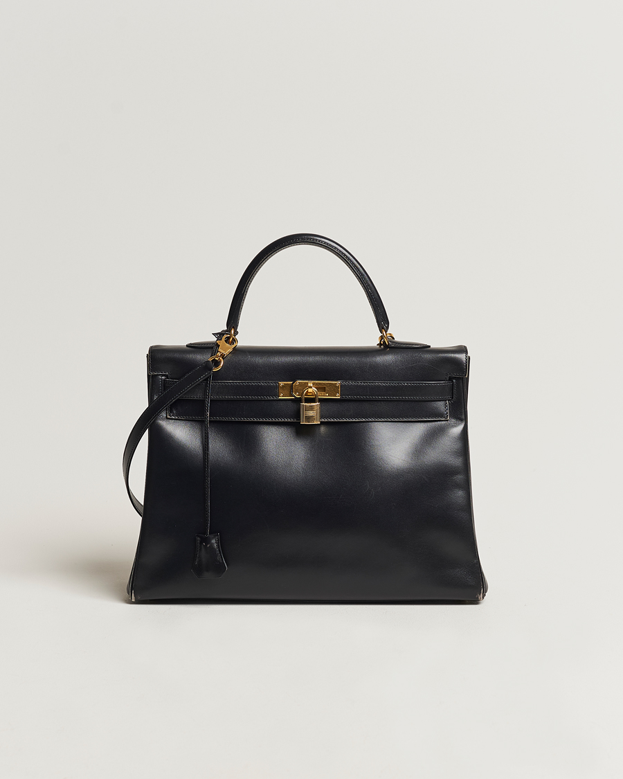 Homme | Hermès Pre-Owned Kelly 35 Handbag Black | Hermès Pre-Owned | Kelly 35 Handbag Black