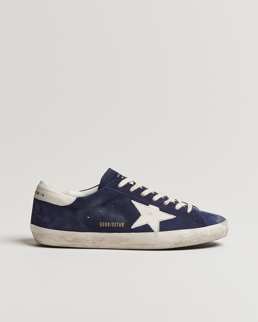 Homme | Golden Goose Deluxe Brand Super-Star Sneaker Navy/White | Golden Goose | Deluxe Brand Super-Star Sneaker Navy/White