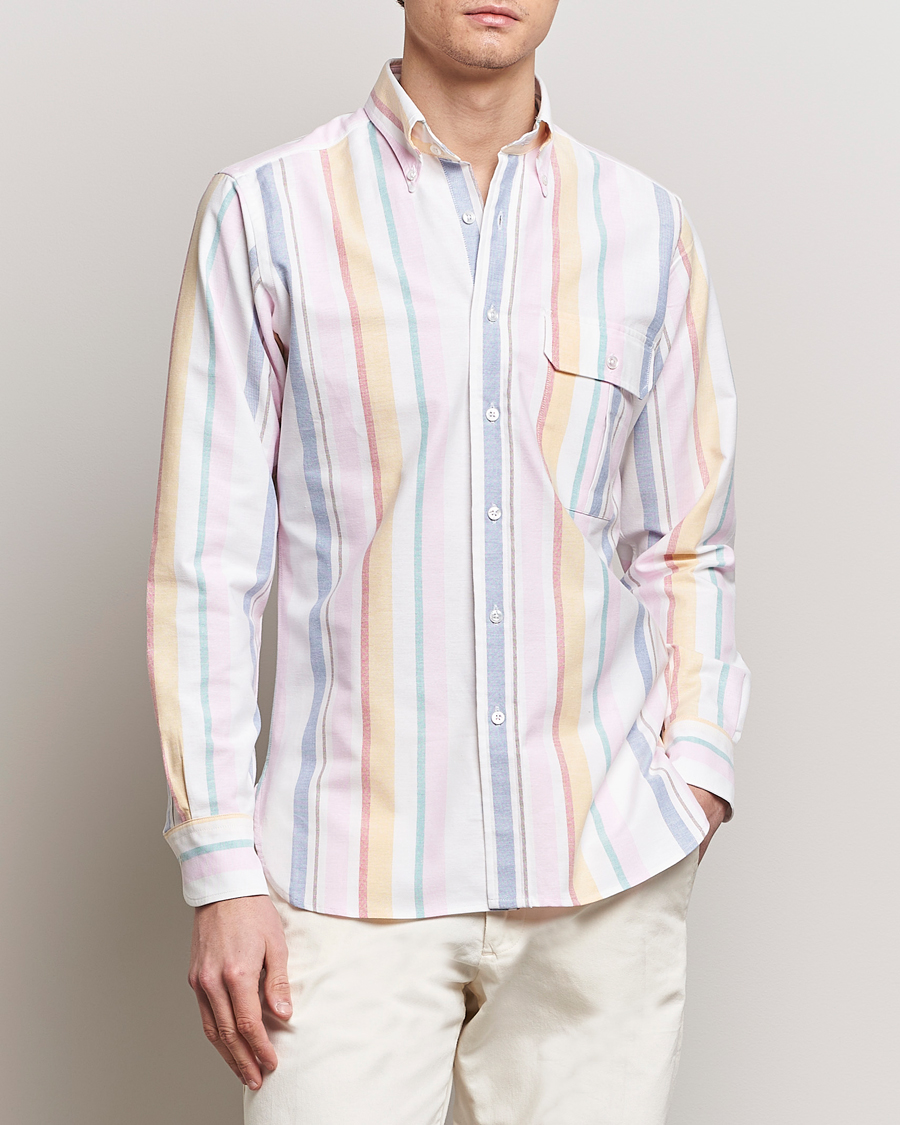 Homme |  | Drake\'s | Multi Stripe Oxford Shirt Multi