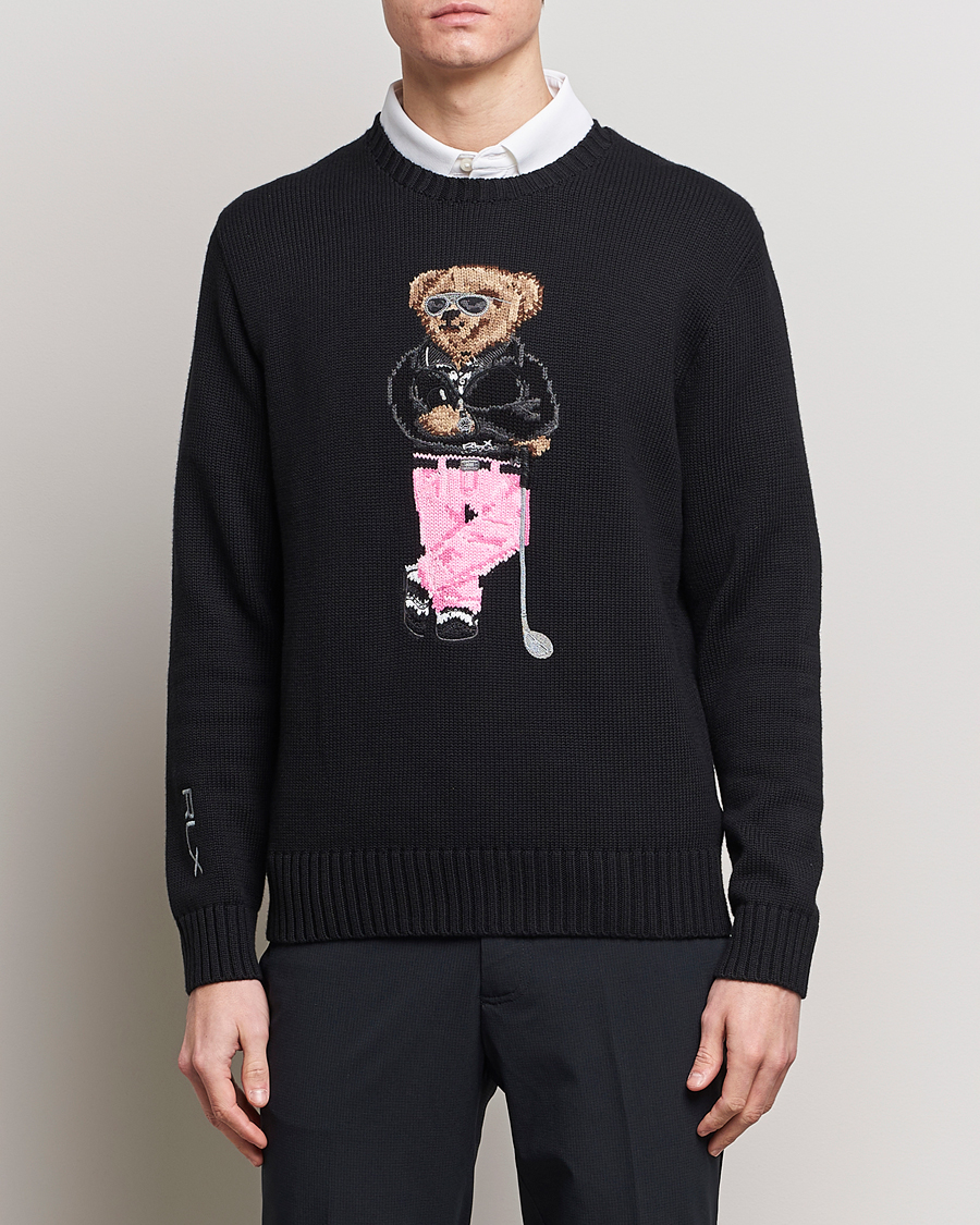 Homme |  | RLX Ralph Lauren | Bear Golfer Knitted Sweater Polo Black