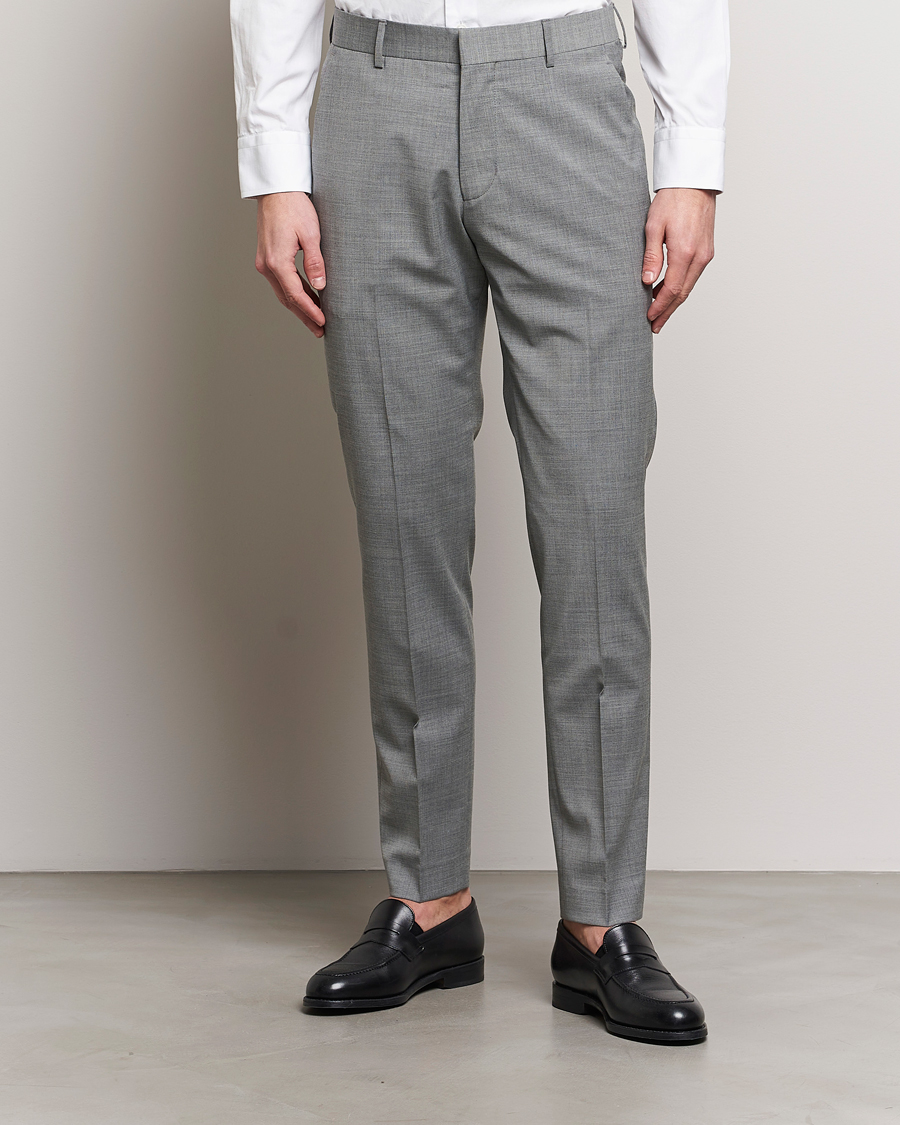 Homme |  | Tiger of Sweden | Tenuta Wool Travel Suit Trousers Grey Melange