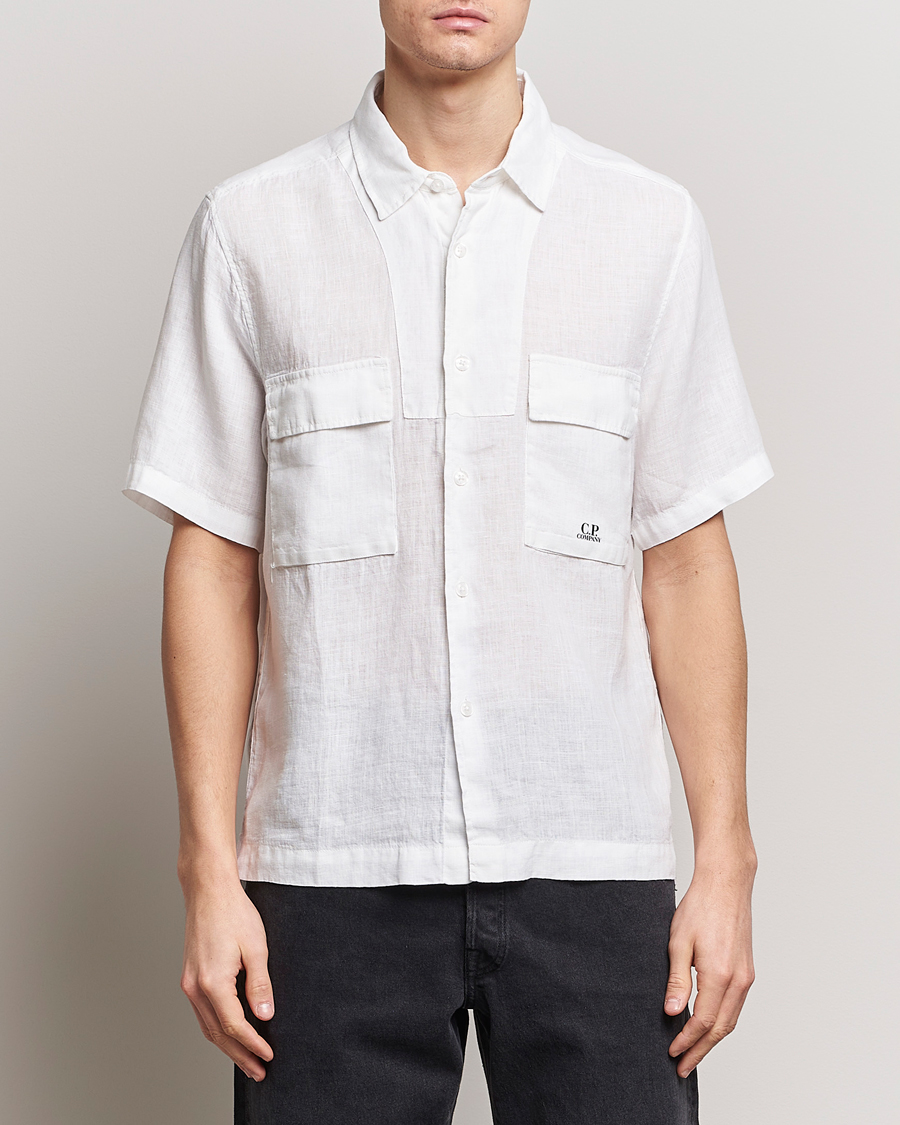 Homme |  | C.P. Company | Short Sleeve Linen Shirt White