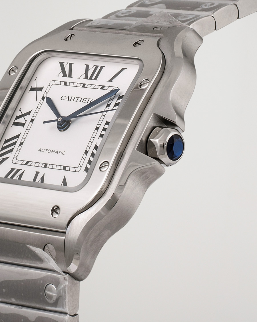 Homme | Cartier Pre-Owned Santos De Cartier WSSA0029 Steel White Silver | Cartier Pre-Owned | Santos De Cartier WSSA0029 Steel White Silver