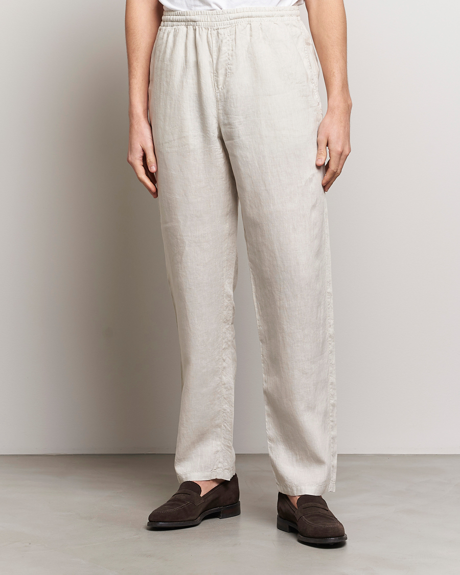 Homme |  | Aspesi | Ventura Drawstring Linen Pants Light Beige