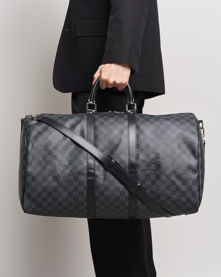 Homme | Louis Vuitton Pre-Owned Keepall Bandoulière 55 Damier Graphite | Louis Vuitton Pre-Owned | Keepall Bandoulière 55 Damier Graphite