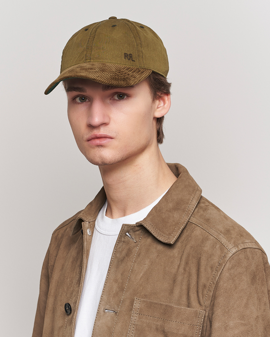 RRL Cotton/Corduroy Ball Cap Explorer Olive - Acheter RRL