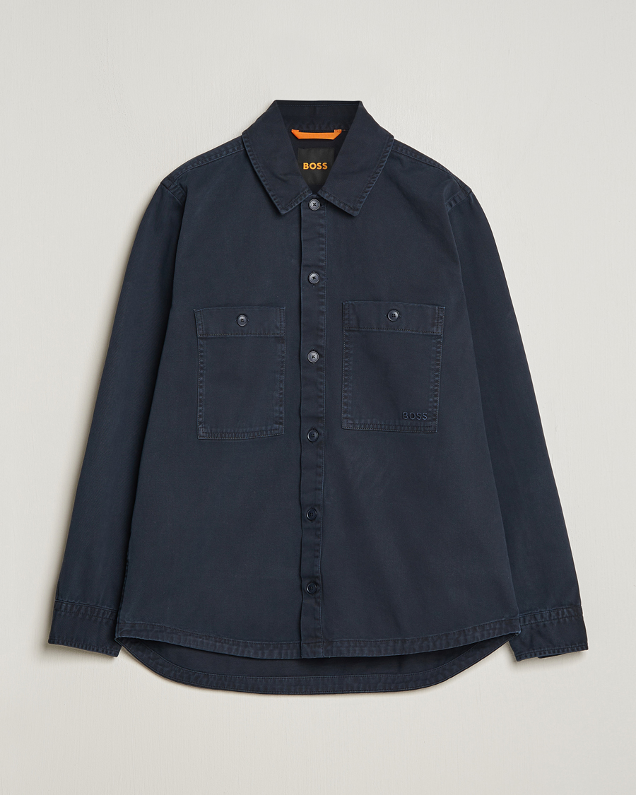 BOSS ORANGE Locky Cotton Overshirt Dark Blue Acheter BOSS ORANGE