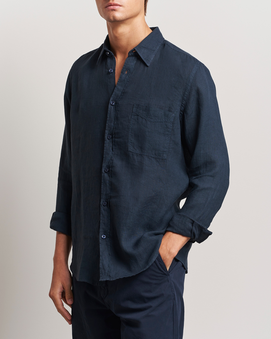 Homme |  | BOSS ORANGE | Relegant Linen Shirt Dark Blue