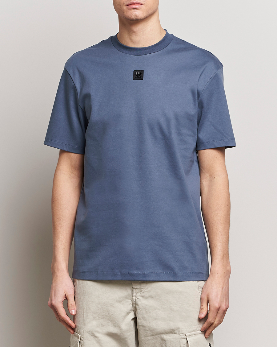 Homme |  | HUGO | Dalile Logo Crew Neck T-Shirt Open Blue