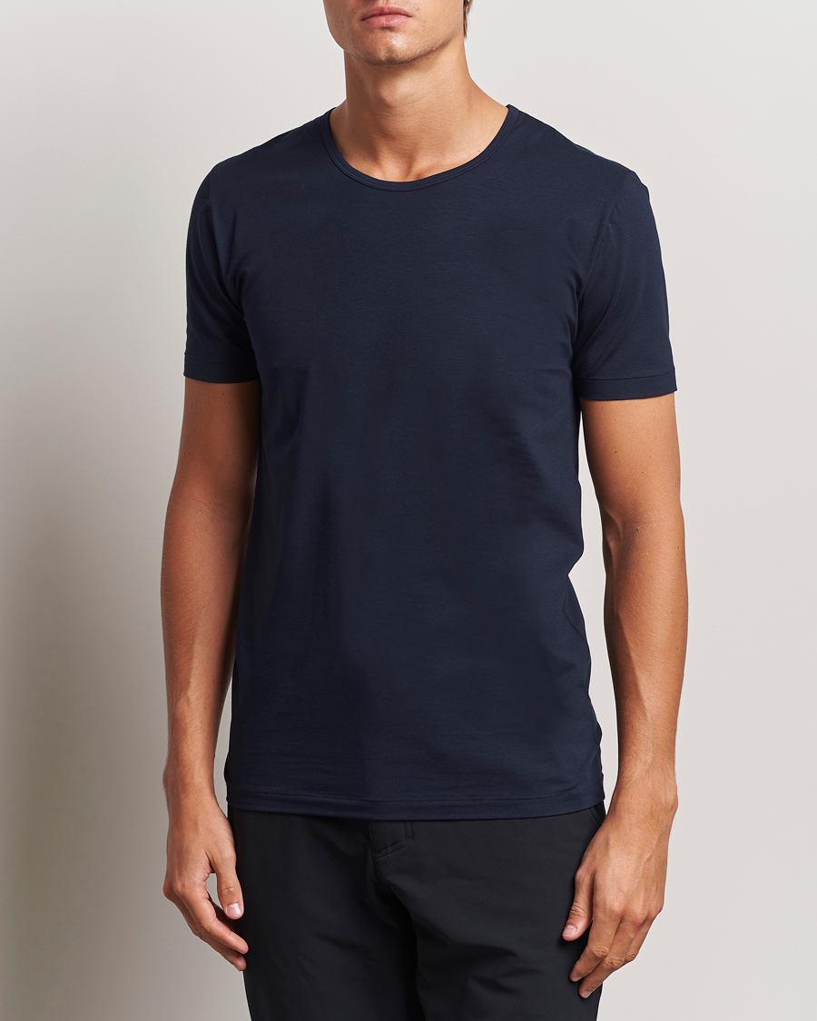 Homme |  | Zimmerli of Switzerland | Pure Comfort Crew Neck T-shirt Navy