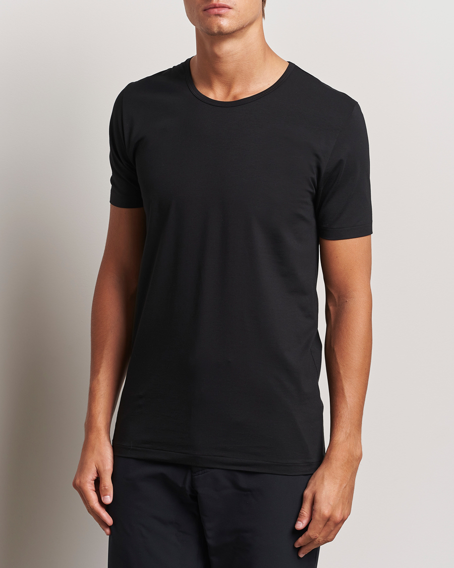 Homme |  | Zimmerli of Switzerland | Pure Comfort Crew Neck T-shirt Black