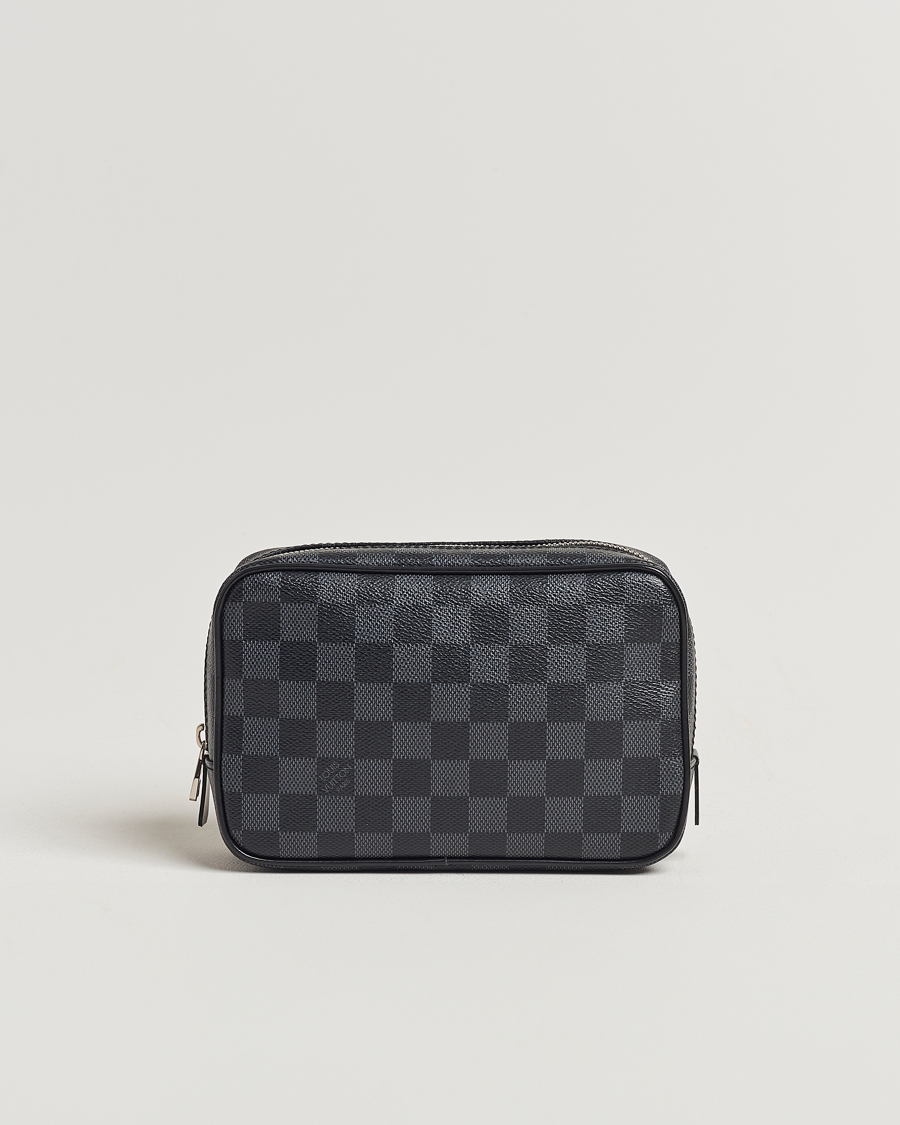 Homme | Louis Vuitton Pre-Owned Toilet Pouch PM Damier Graphite | Louis Vuitton Pre-Owned | Toilet Pouch PM Damier Graphite