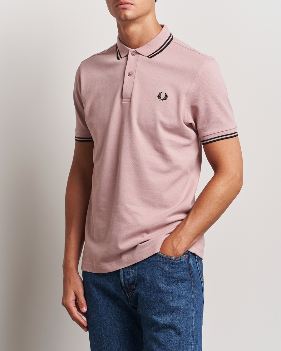 Homme |  | Fred Perry | Twin Tipped Polo Shirt Dusty Rose Pink
