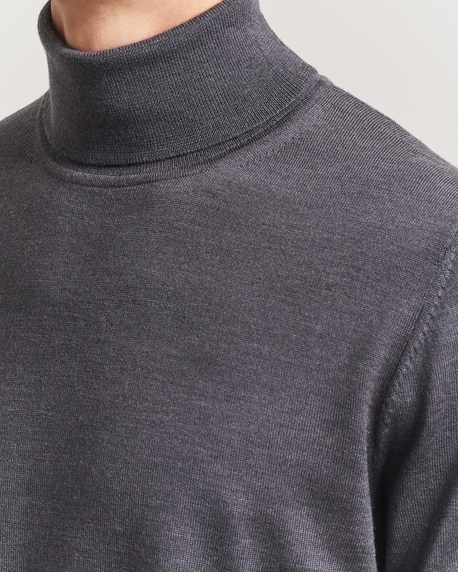 Homme | Pulls Et Tricots | Charles Tyrwhitt | Pure Merino Roll Neck Jumper Grey