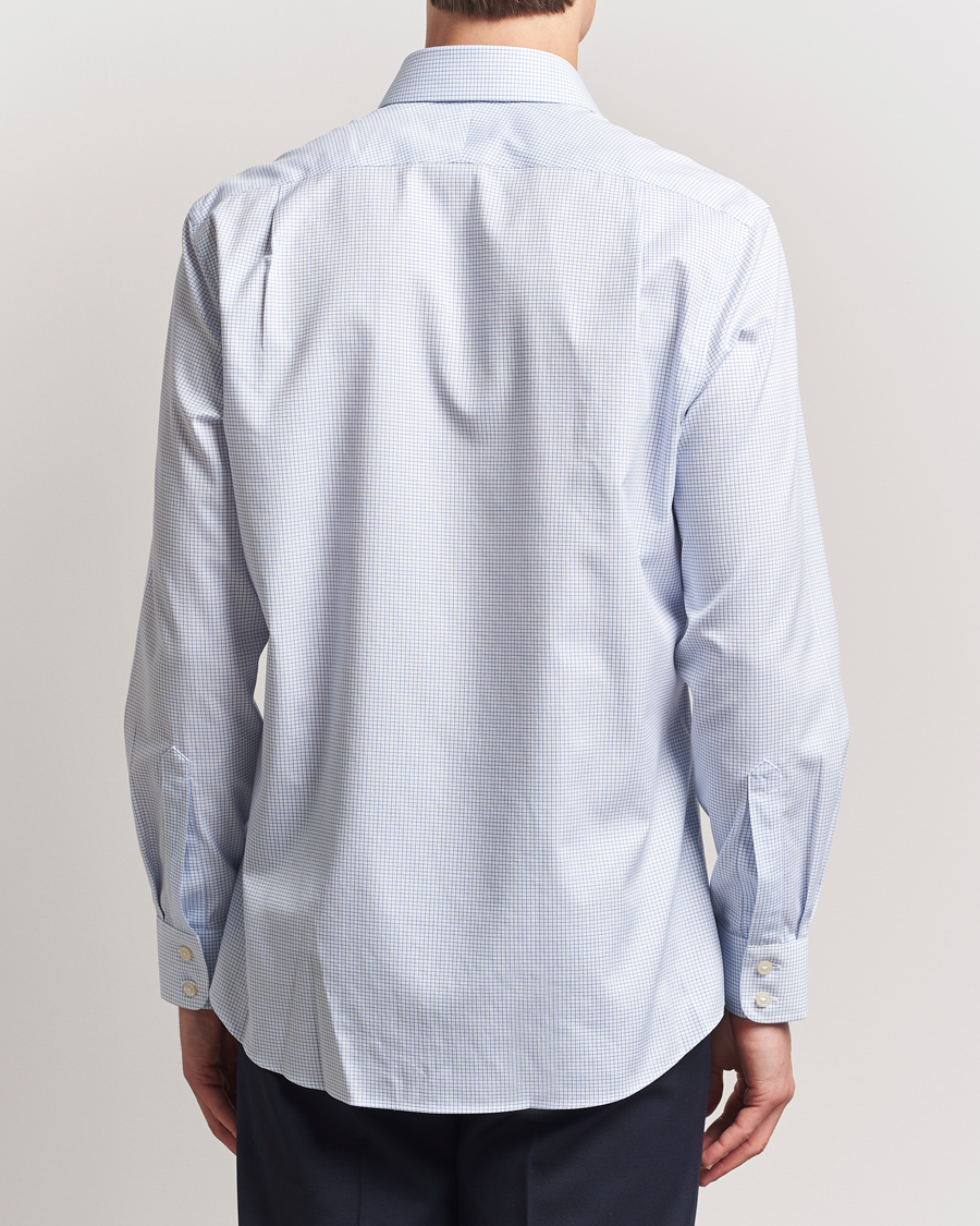 Homme | Chemises | Charles Tyrwhitt | Slim Fit Non Iron Mini Grid Check Shirt Sky Blue