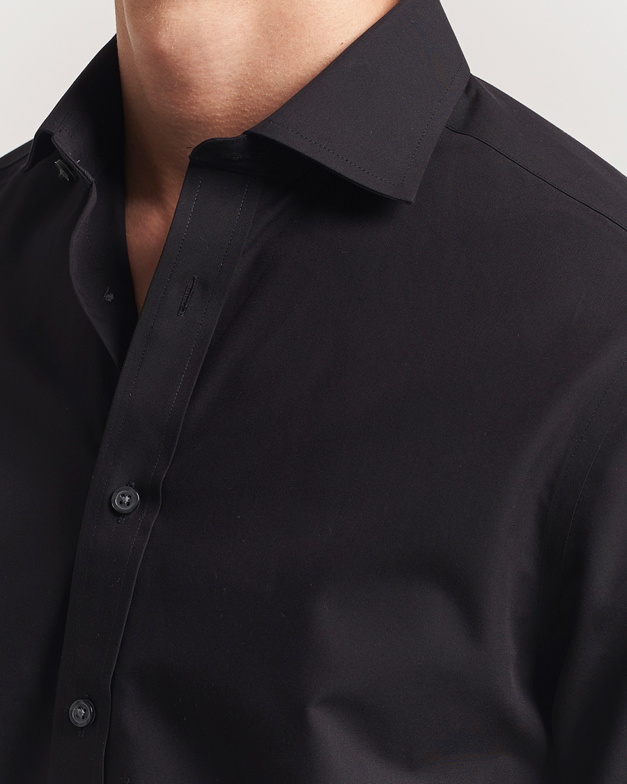 Homme | Chemises | Charles Tyrwhitt | Slim Fit Non Iron Poplin Cut Away Shirt Black