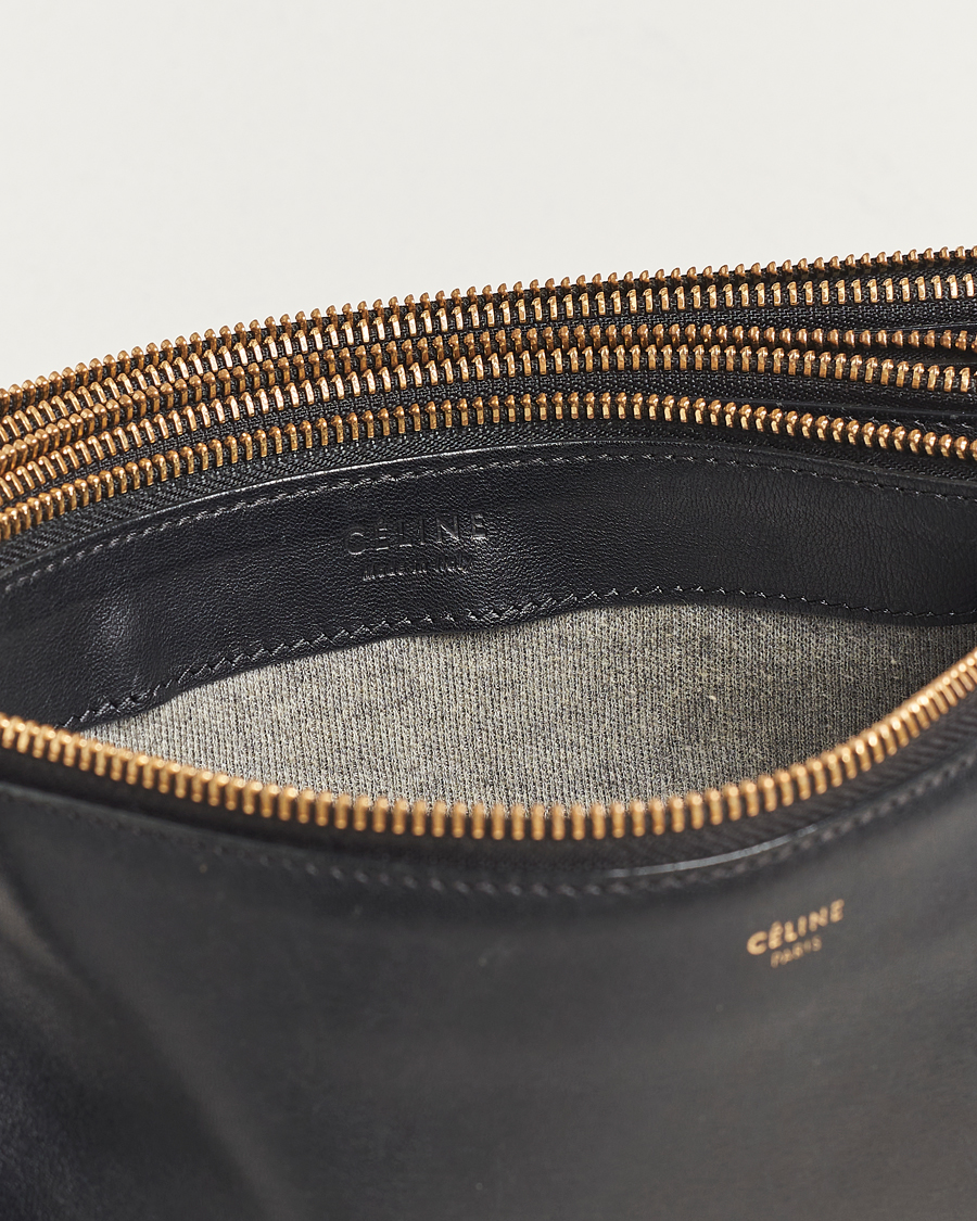 Homme | Celine Pre-Owned Trio Leather Handbag Black | Celine Pre-Owned | Trio Leather Handbag Black