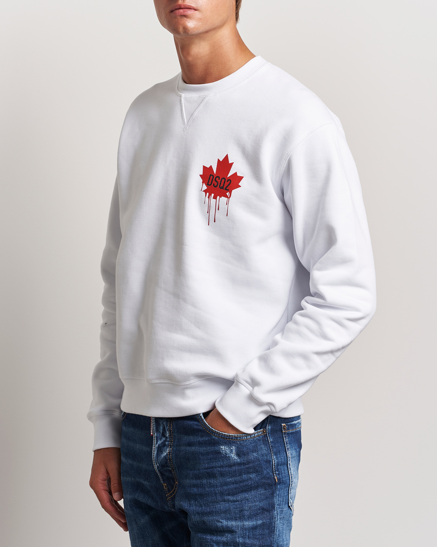 Homme |  | Dsquared2 | Small Leaf Sweatshirt White