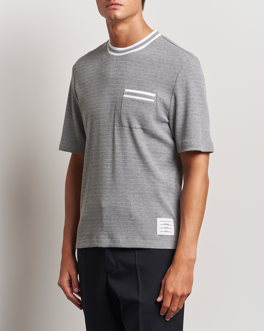 Homme |  | Thom Browne | Short Sleeve Contrast T-Shirt Light Grey