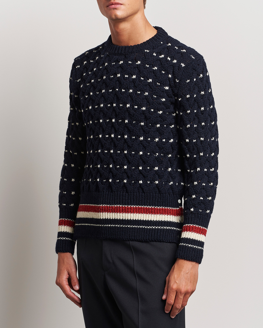 Homme |  | Thom Browne | Donegal Cable Sweater Navy