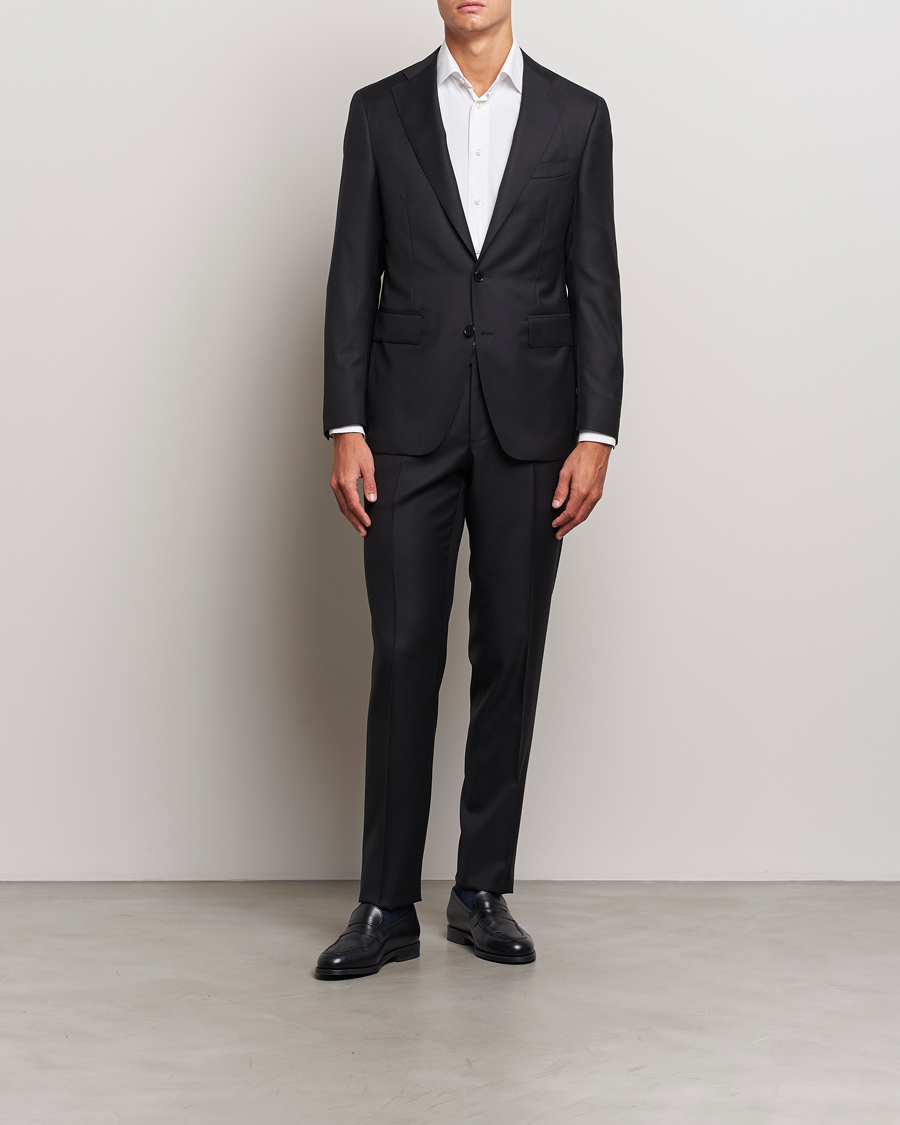 Homme |  | Canali | Super 130s Wool Capri Suit Black