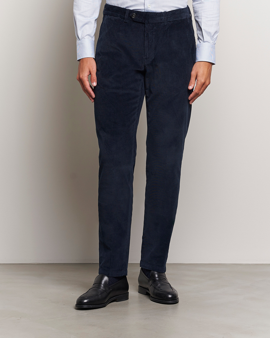 Homme |  | Canali | Slim Fit Corduroy Trousers Navy