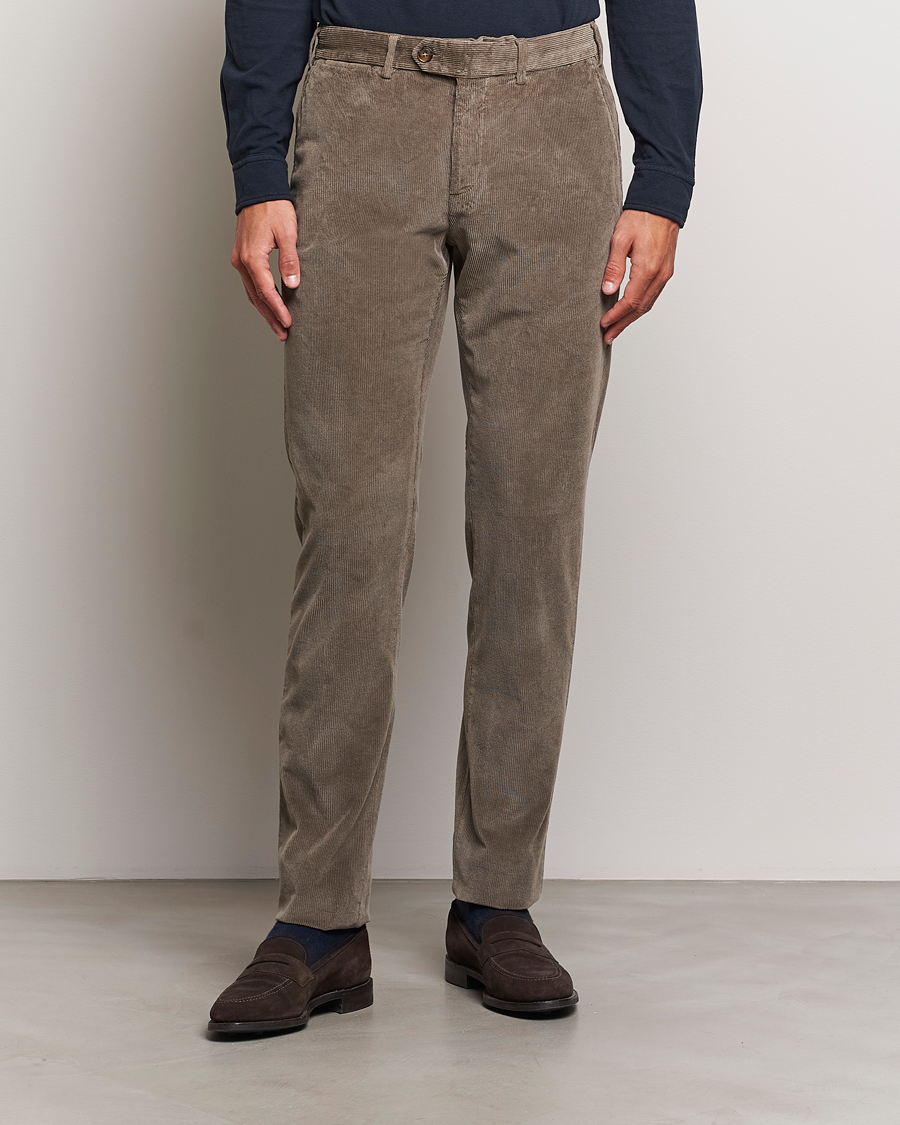 Homme |  | Canali | Slim Fit Corduroy Trousers Taupe