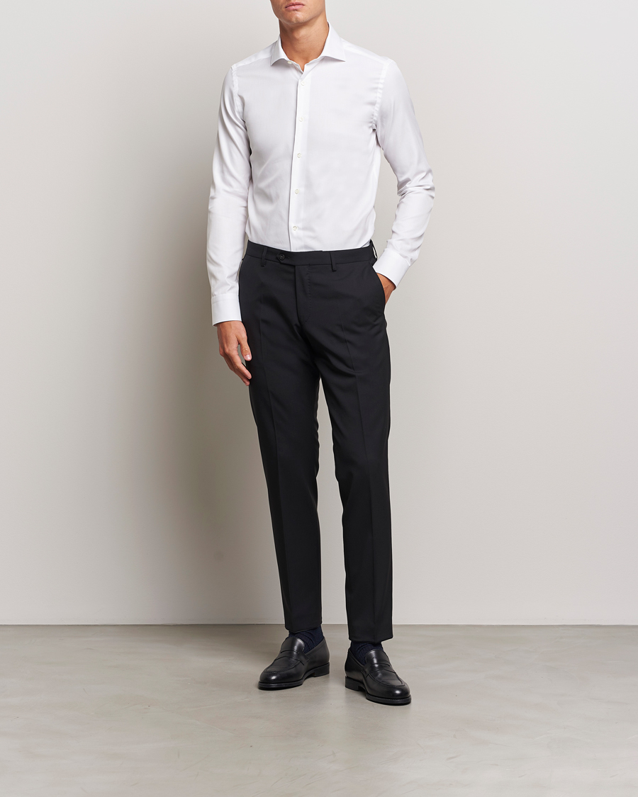 Homme |  | Canali | Slim Fit Cotton Shirt White