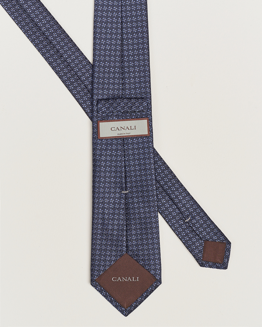 Homme |  | Canali | Jacquard Silk Tie Navy