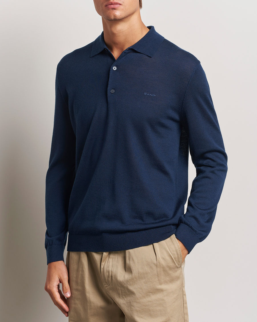 Homme |  | GANT | Extrafine Merino Wool Polo Marine