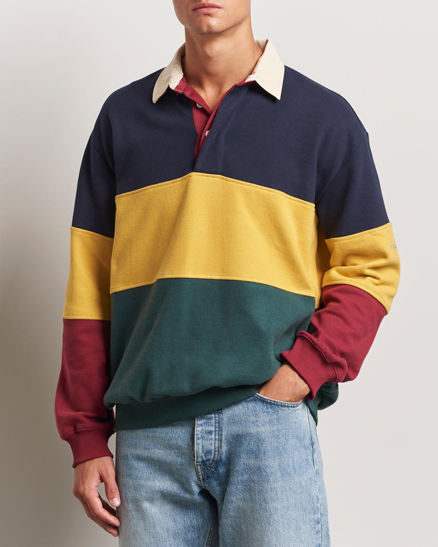 Homme |  | GANT | Sweat Color Block Heavy Rugger Evening Blue