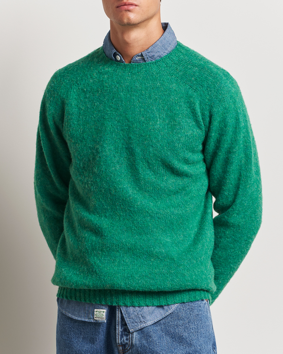 Homme |  | Harley Of Scotland | Brushed Supersoft Lambswool Crewneck Pixie