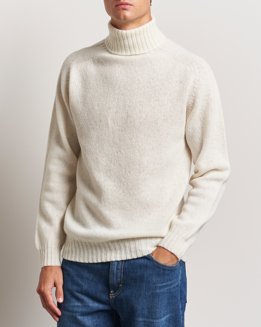 Homme | Pulls Et Tricots | Harley Of Scotland | Supersoft Lambswool Rollneck Winter White