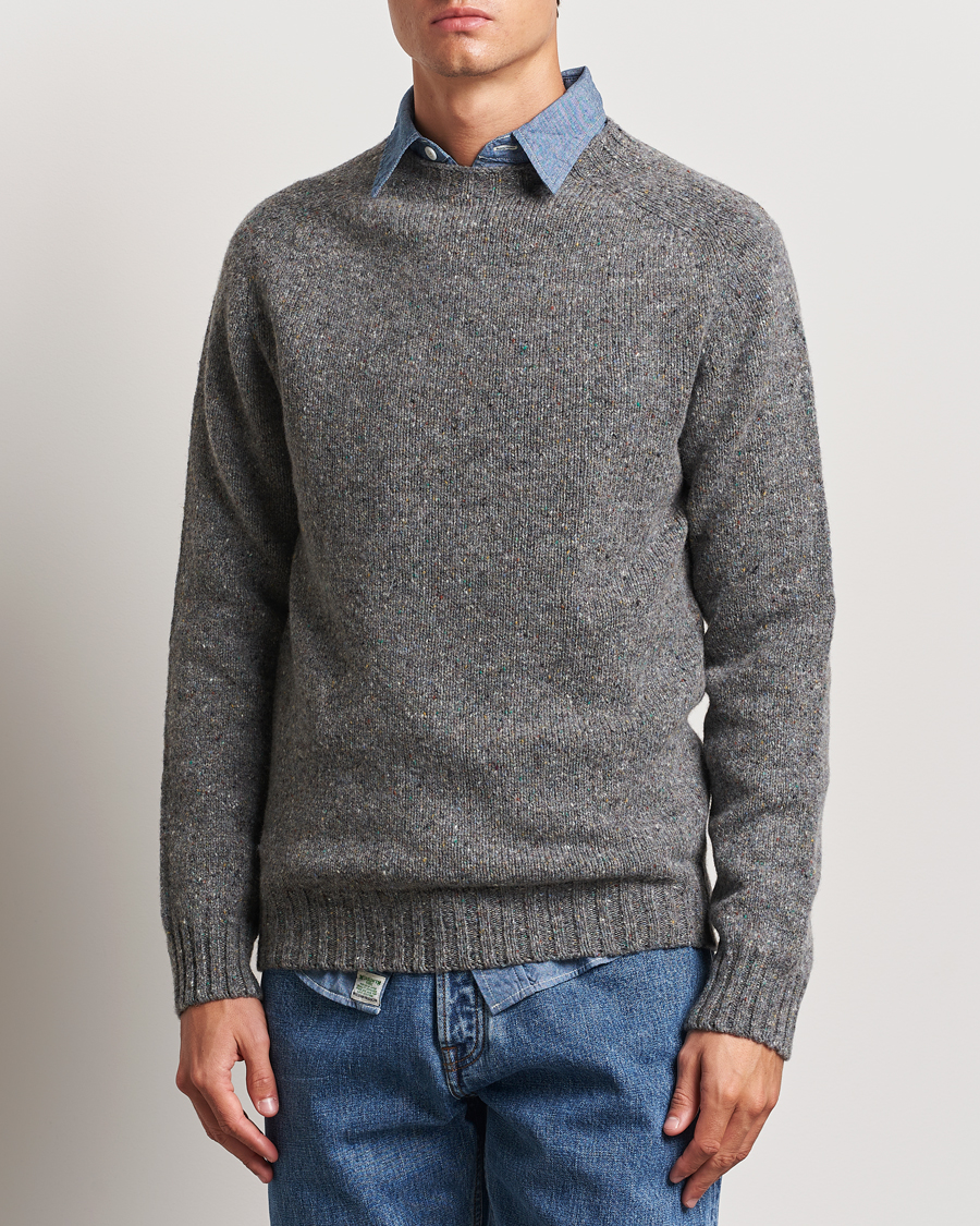 Homme | Vêtements | Harley Of Scotland | Donegal Wool Crewneck Grey