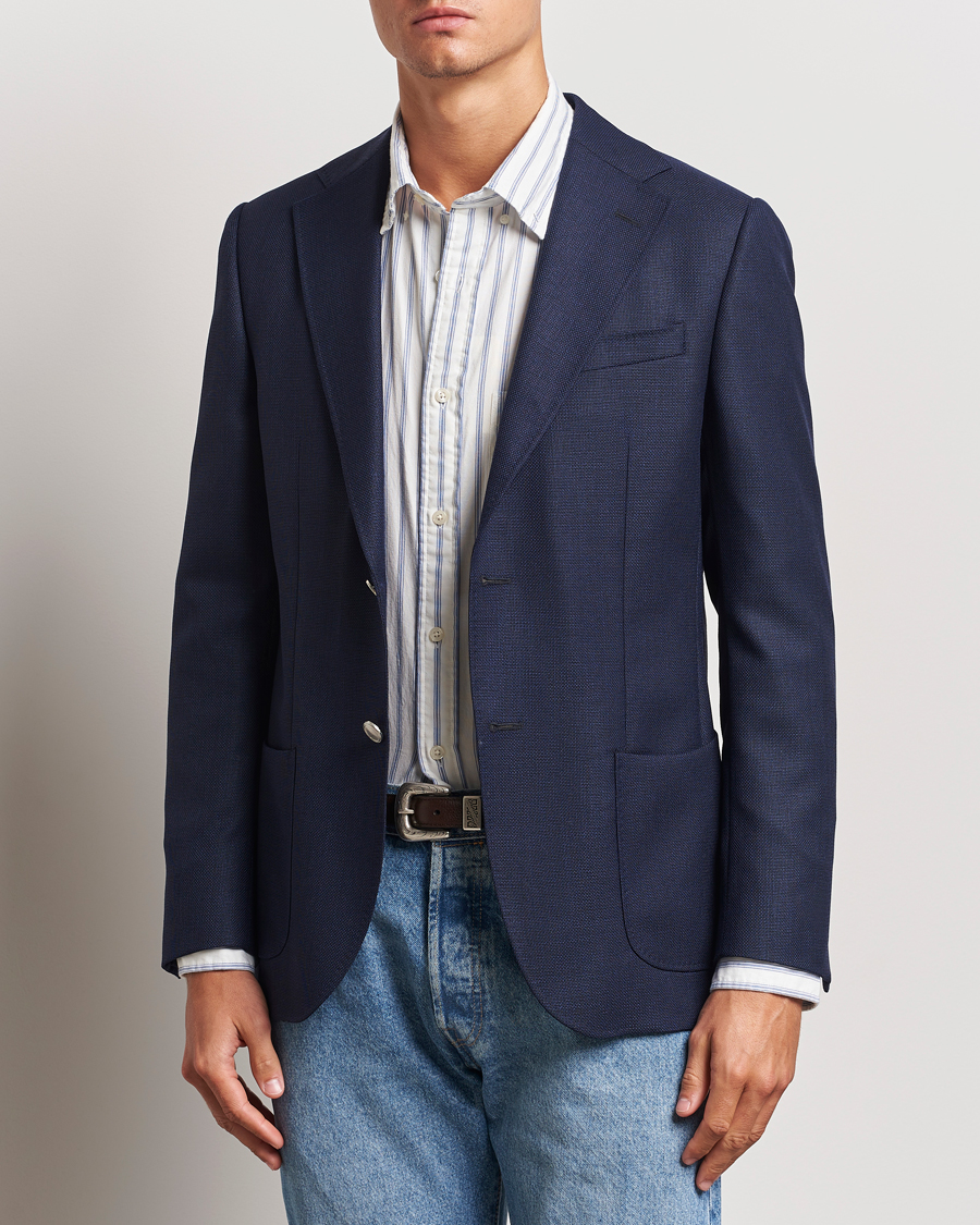 Homme |  | Morris Heritage | Wool Hopsack Club Blazer Navy