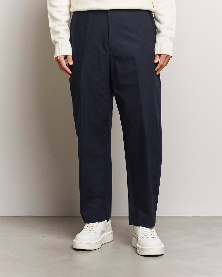 Homme |  | Jil Sander | Water Repellent Cotton Drawstring Pants Navy